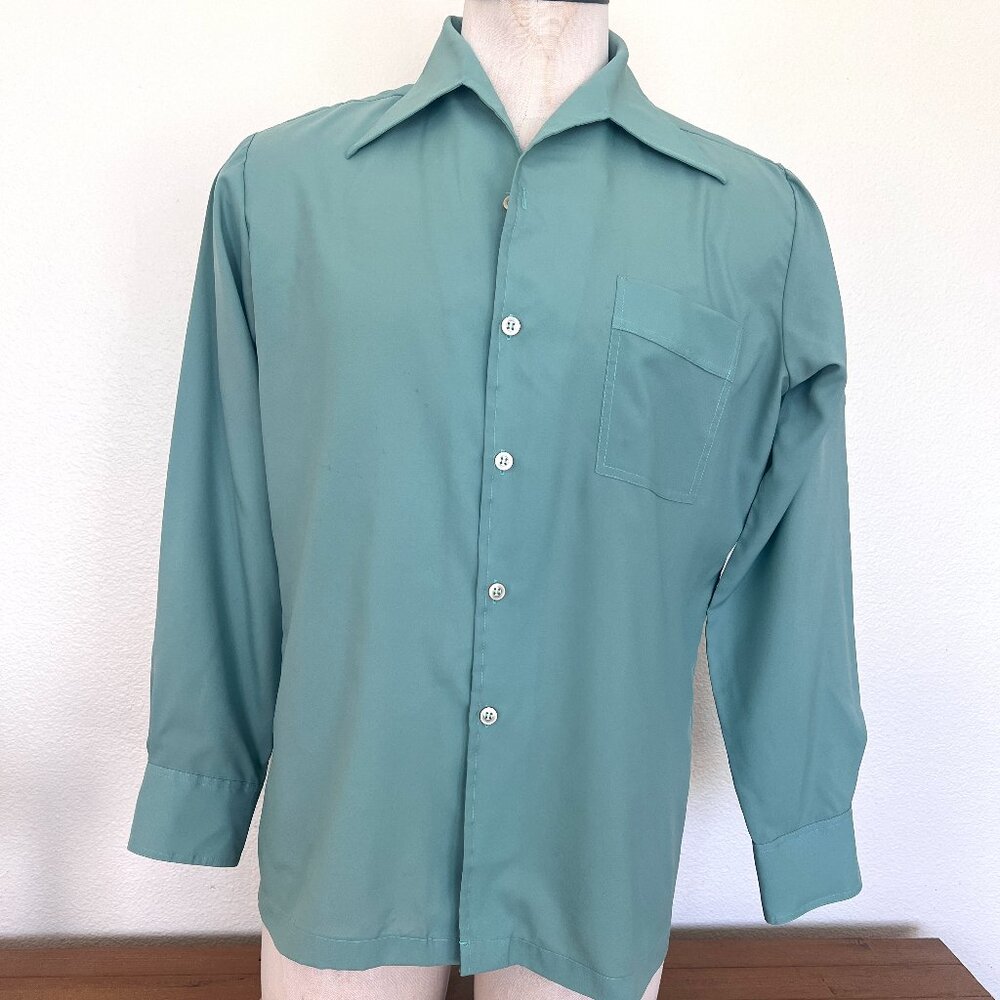 70's Joel - Mint Green - Long Sleeve Shirt - Size Large